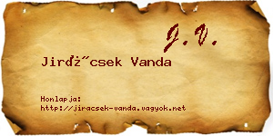 Jirácsek Vanda névjegykártya
